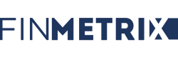 Le logo FINMETRIX en bleu, représentant une marque d'analyse financière, figure sur le site web de l'Agence 3A, spécialisée dans les services de conseil et de marketing numérique.