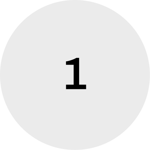 Icône circulaire grise avec le chiffre "1", symbolisant les étapes du processus d'implémentation CRM d'Agence 3A.