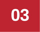 Numéro 03 en blanc sur fond rouge, représentant une étape dans le processus de mise en œuvre des solutions de croissance et d'automatisation pour les PME.