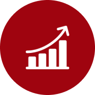 Icône représentant une courbe de croissance avec des barres, symbolisant l'accélération des ventes et l'optimisation des processus pour les PME par Agence 3A.